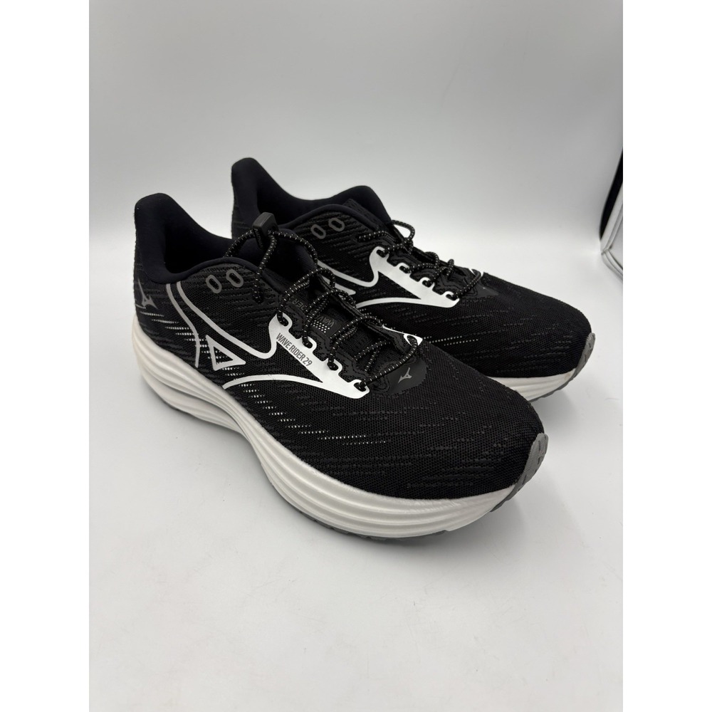 Mizuno Wave Rider 29 Womens Running Shoes Black White Sneakers Size 10